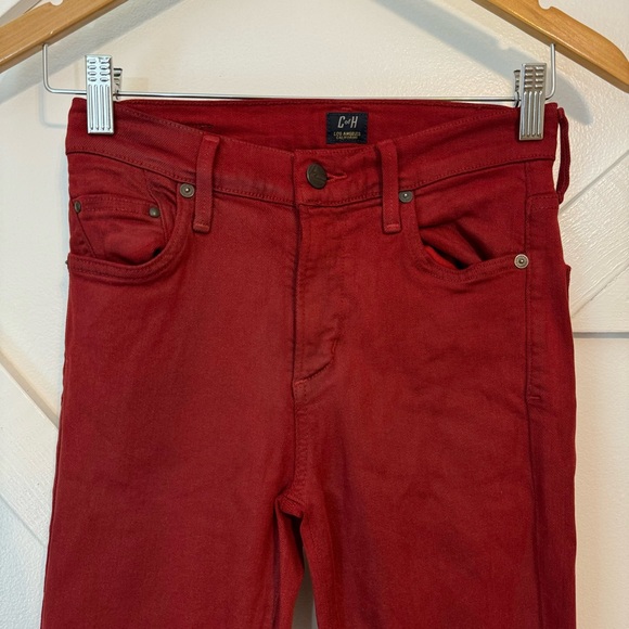 Citizens of Humanity Rocket Slick Coated High Rise Skinny Jeans Red Sz 26 - Picture 4 of 15